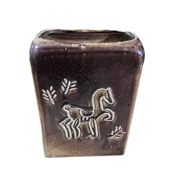 Vtg MCM Mid Century Nordic Scandanavian Ceramic Pottery Decorative Horse Vase - Picture 1 of 9